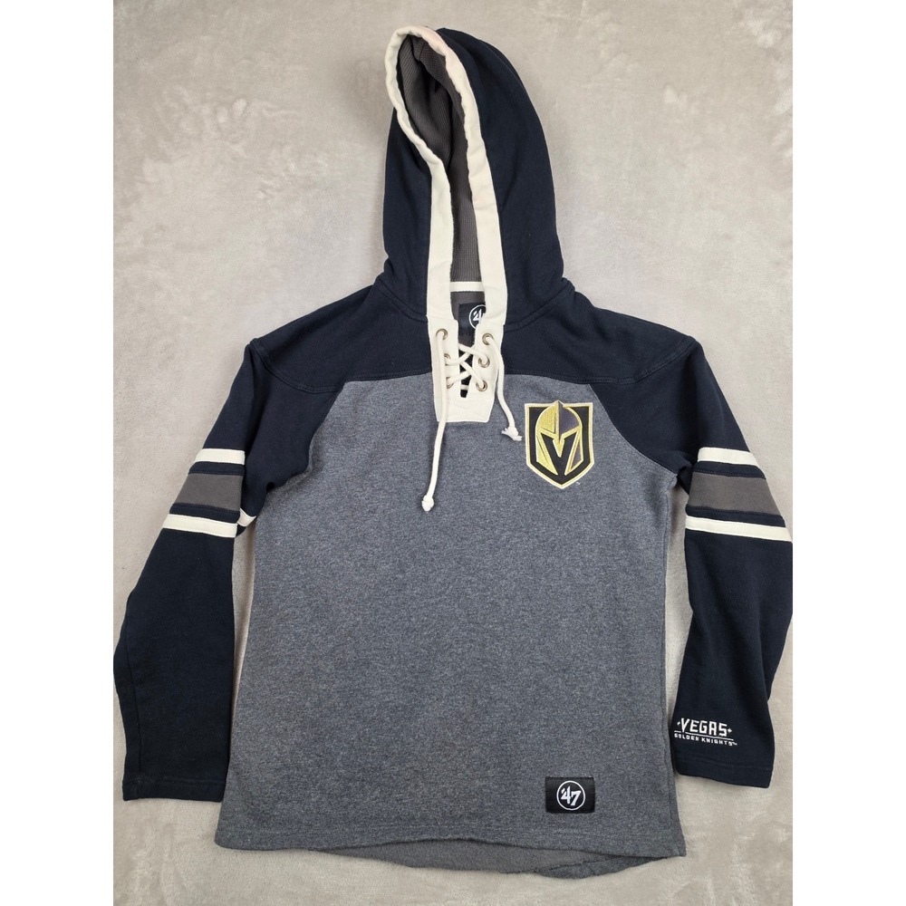 '47 Vegas Golden Knights Hoodie Women Small Gray Lace Up NHL Hockey Sweatshirt